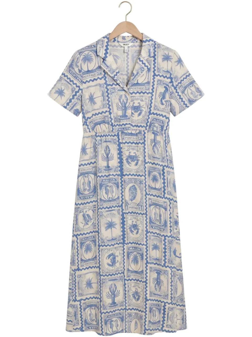 Object Dames Jurken Objvima S/s Midi Dress - Ecru, foto 2