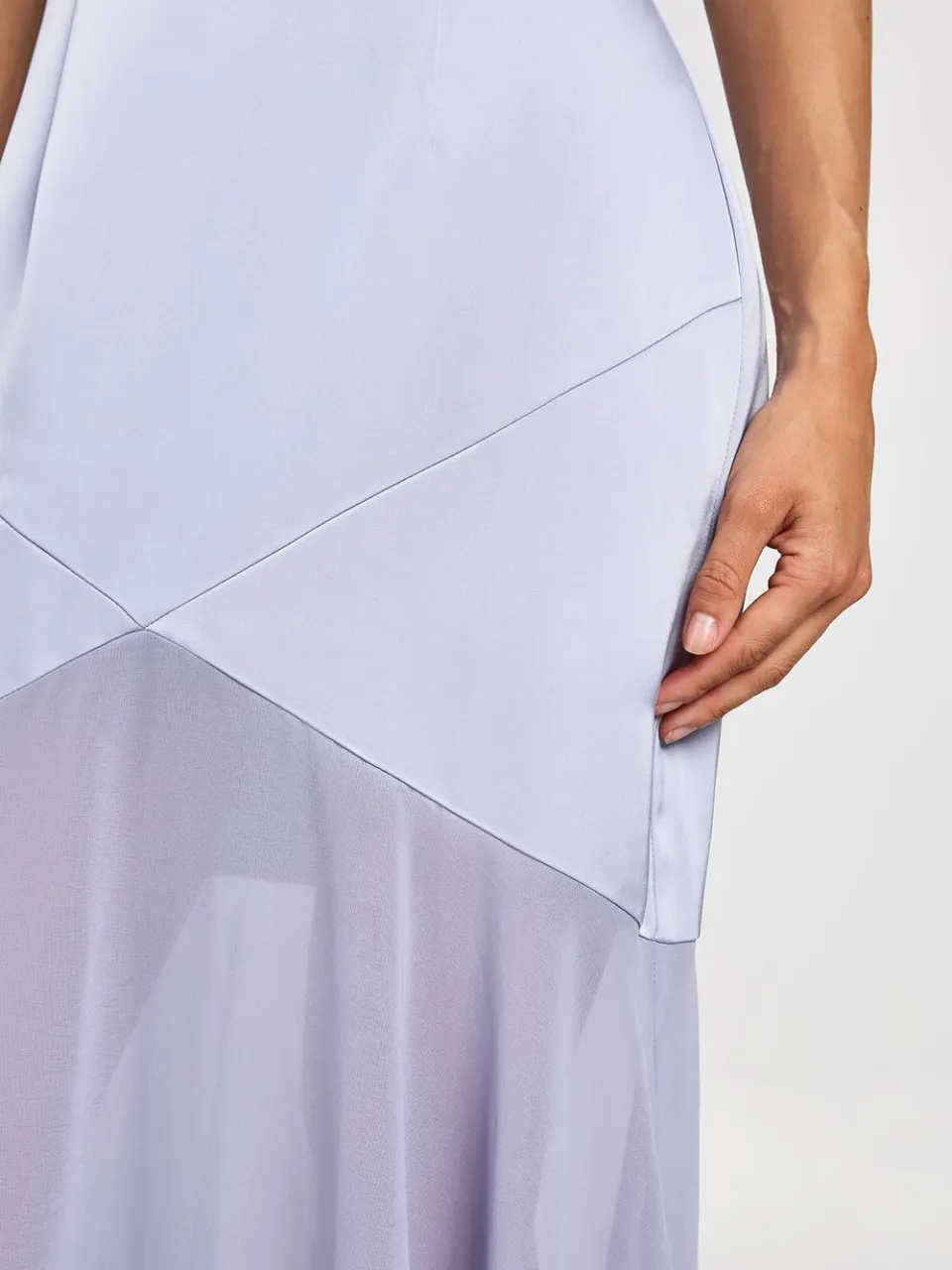 boohoo Dames Tall Vierkante Hals Volle Rok Mini Jurk poederblauw, foto 4