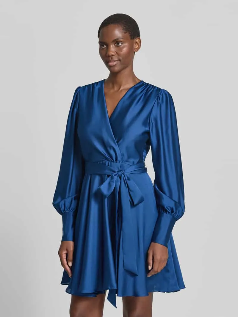 Swing Cocktailjurk met Strikceintuur Blauw