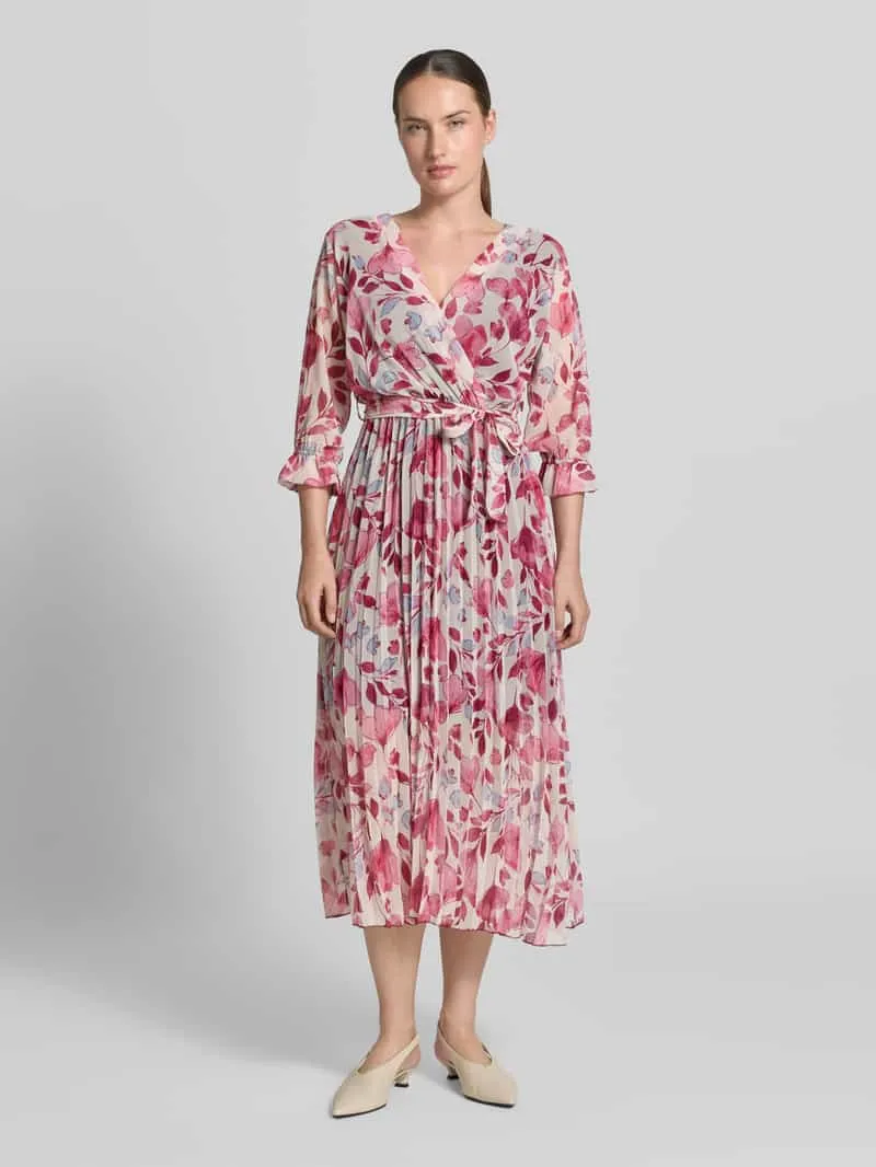 ZABAIONE Midi-jurk in all-over look met Strikceintuur Roze