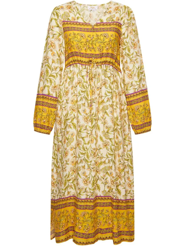 Usha Zomerjurk Wol Wit Veelkleurig
