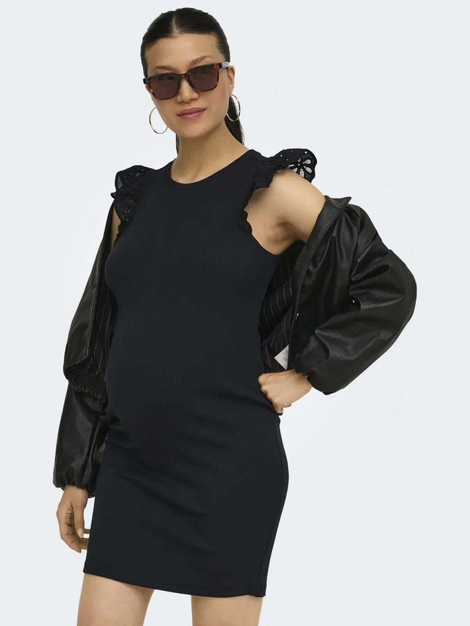 Only Maternity korte zwangerschapsjurk broderie zwart, foto 5