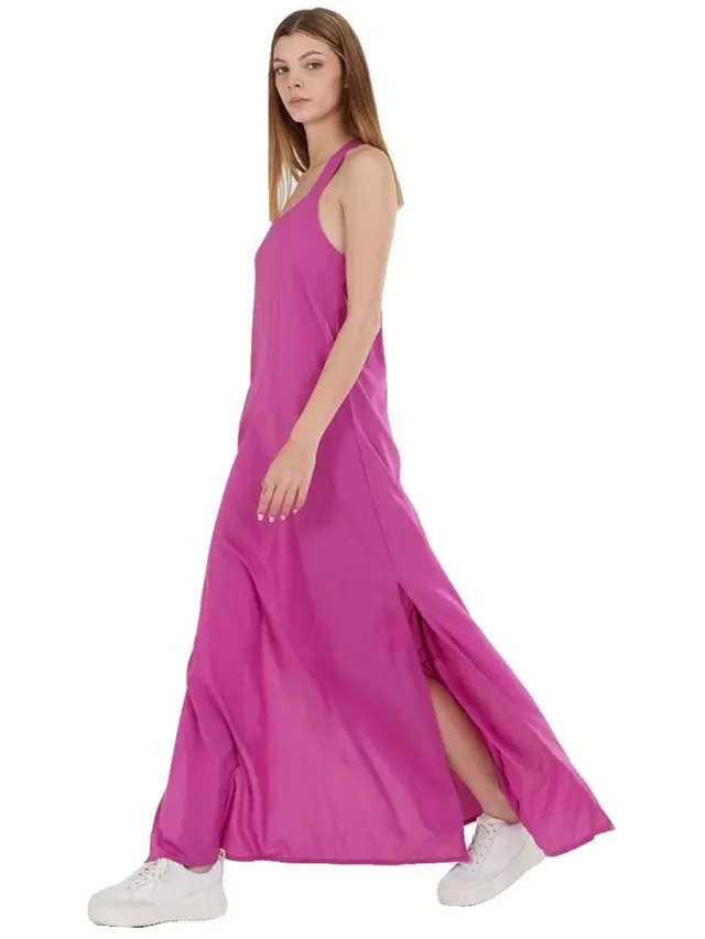 Fundango Penelope Lange Jurk Zonder Mouwen Roze M Vrouw Purple