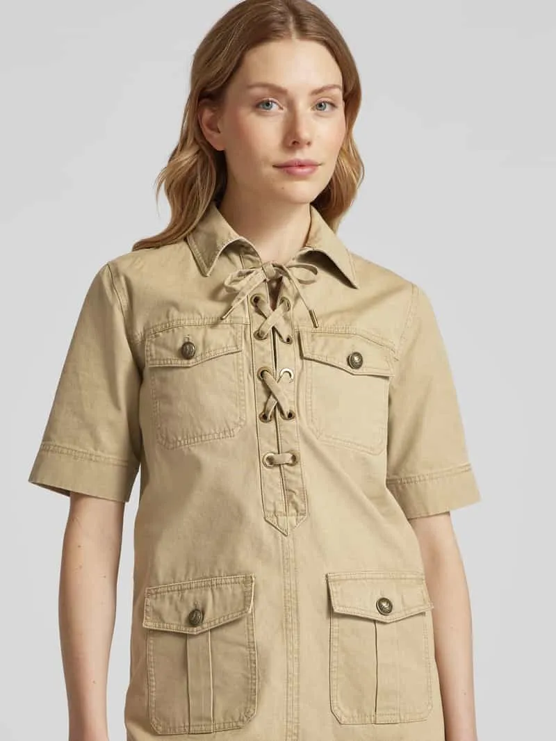 Zadig & Voltaire Mini-jurk met klepzakken, model 'RECORD' beige, foto 5