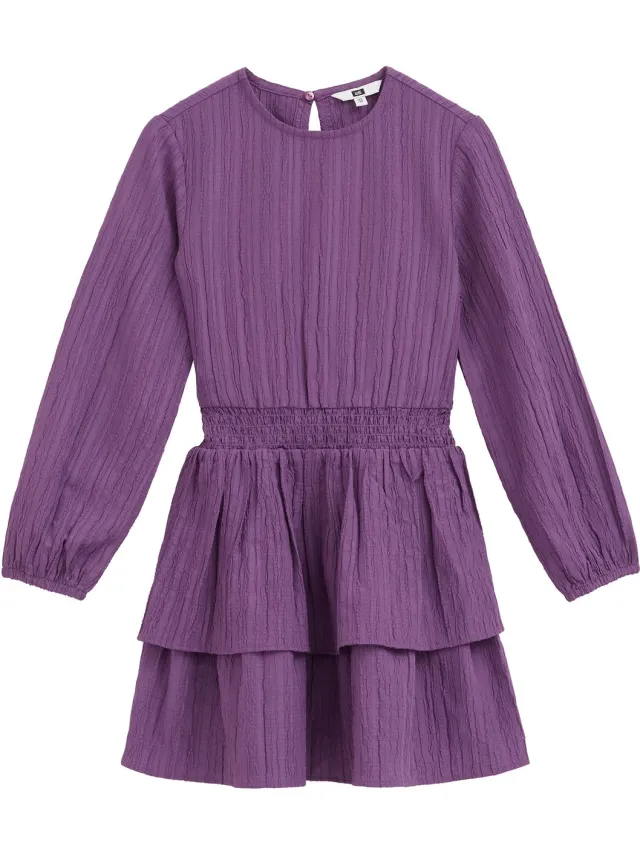 WE Fashion Meisjes jurk met structuur Purple