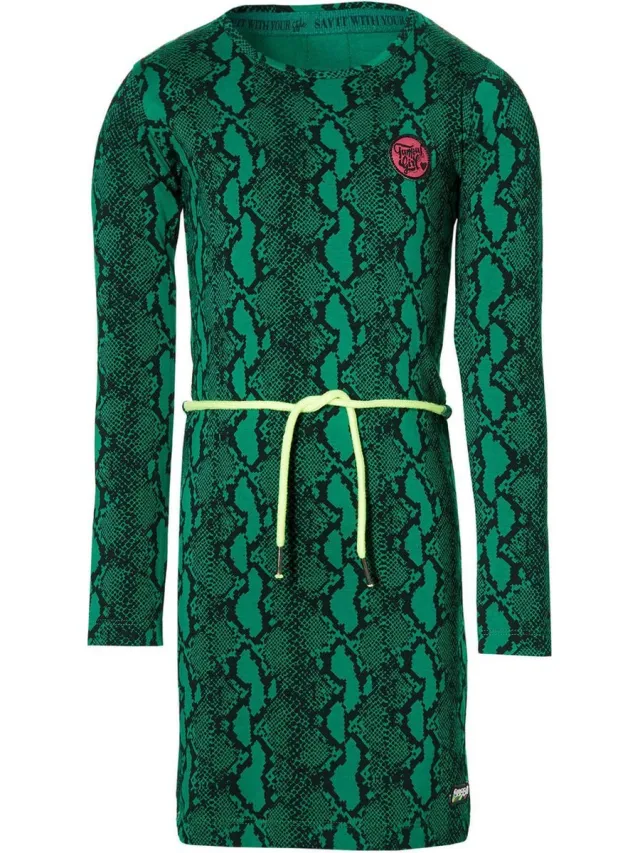 Quapi meisjes jurk Daantje Green Snake Groen