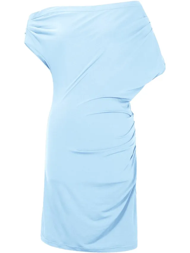 Gimme Draped Summer Dress – Elegante Jurk met overslag – Stijlvolle Outfit voor elke Gelegenheid - Baby Blauw