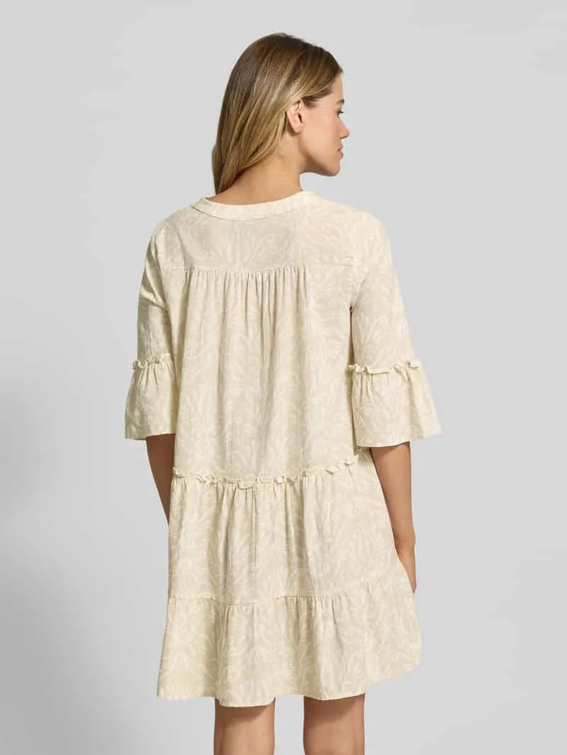 Vero Moda Uitlopende blousejurk van puur katoen model 'DICTHE' offwhite, foto 3