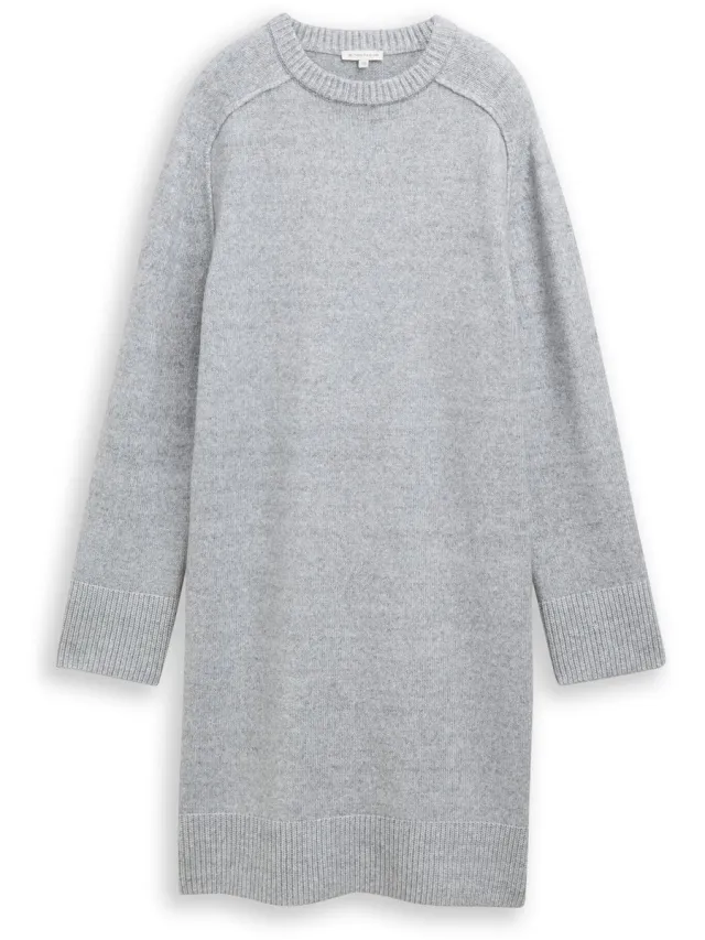 Tom Tailor Gebreide jurk in gemêleerde look - medium silver grey melange
