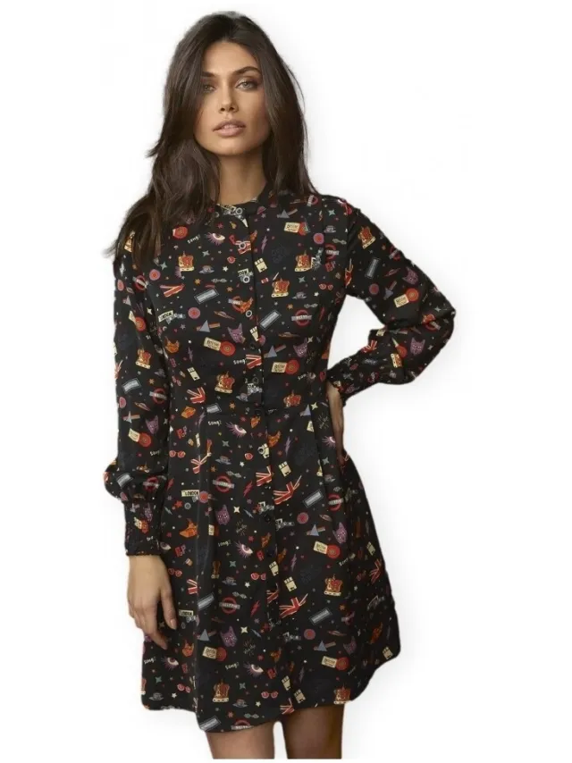 Minueto Korte Jurk Minueto Picadilly Dress - Black Zwart
