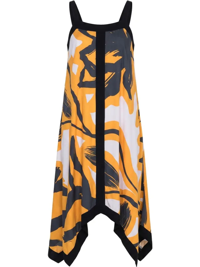 Angel of Style Dames - Maxi-jurk van jersey mouwloze A-lijn bloemenpatroon - Sneeuwwit