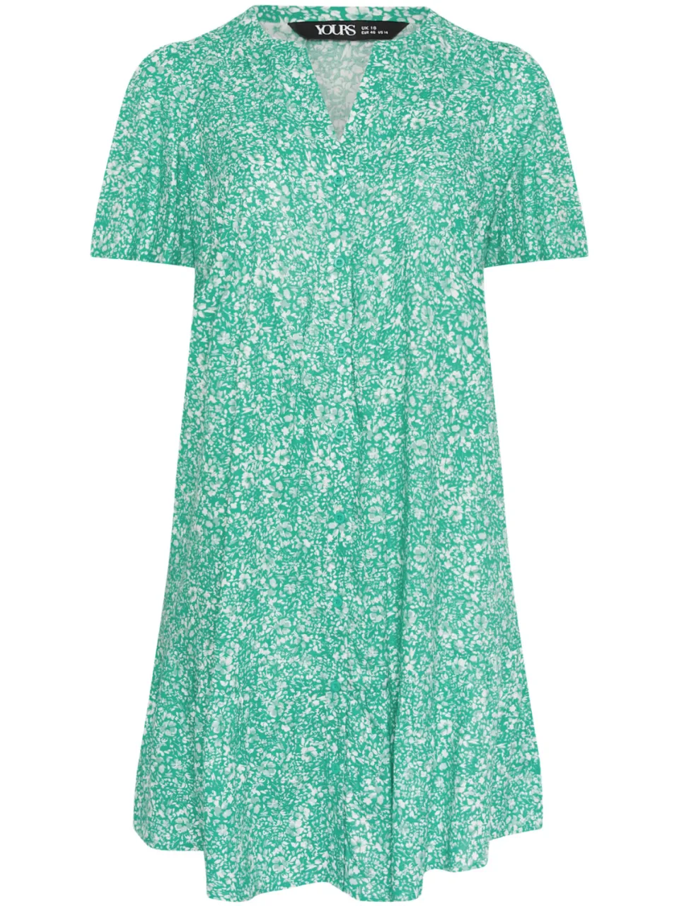 Yours Groene Smockjurk Met Fijne Bloemenprint-56, foto 4