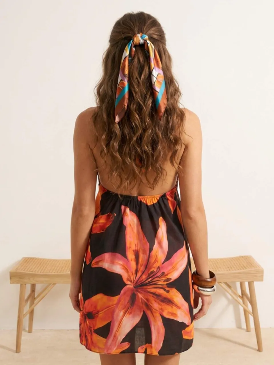 Trendyol TRENDYOLMİLLA Dames Zwart Grafisch Kort / Mini Kort Strandkleding Recht Strandjurken, foto 2