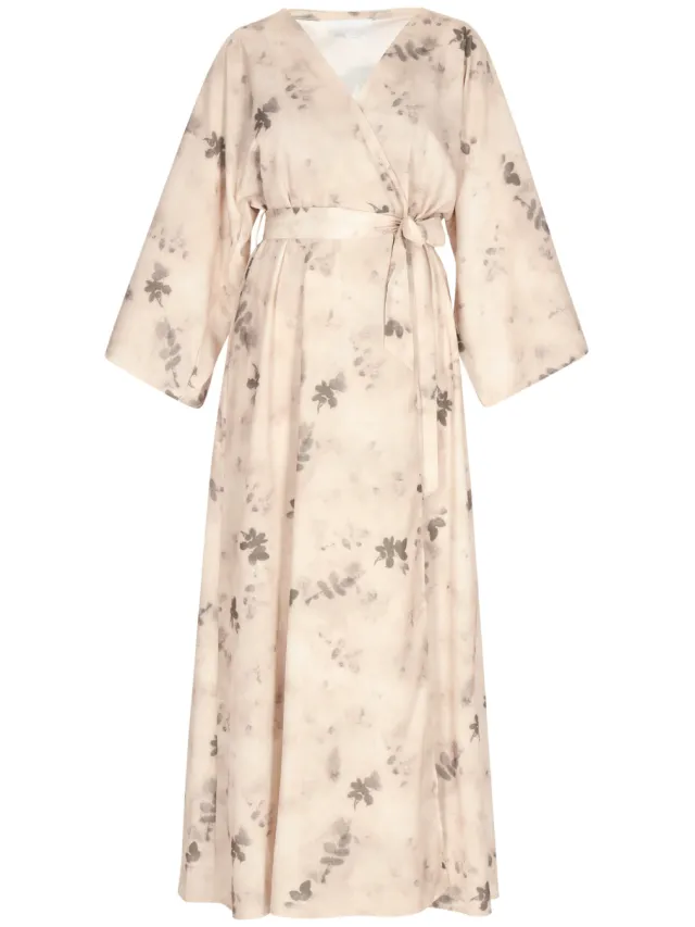 Usha kimono jurk Dames Beige Veelkleurig, foto 2