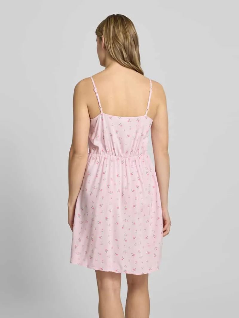 Pieces Licht uitlopend mini-jurk van pure viscose model 'TALA' roze, foto 4