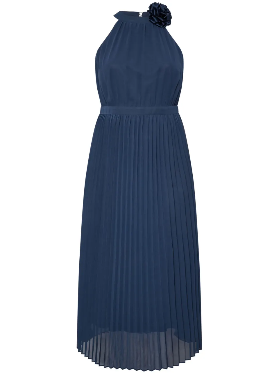 Yours London Geplooide Maxijurk Met Corsage In Donkerblauw blauw, foto 5