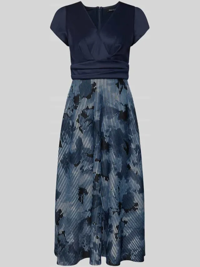 Swing Maxi-jurk met bloemenprint donkerblauw, foto 2