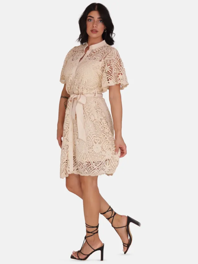 Elara Gebreide jurk Beige