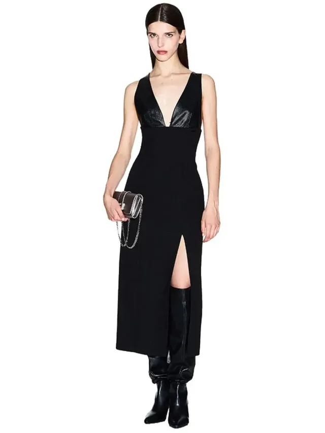 Armani Exchange Xw000721_af16209 Mouwloze Jurk Zwart 38 Vrouw Black