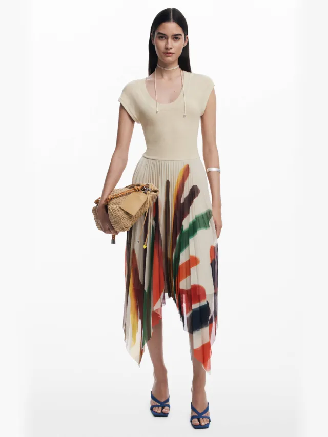 Desigual midi jurk ecru