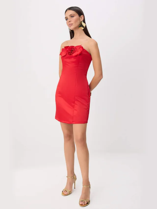 Trendyol TRENDYOLMİLLA Dames Rood Effen Kort / Mini Mouwloos A-lijn Jurken