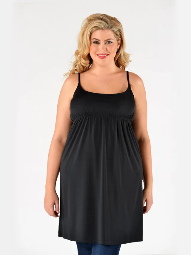 Yoek Onderjurk elastische taille | Zwart
