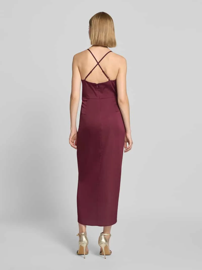 V by Vera Mont midi-jurk met plooien Bordeaux