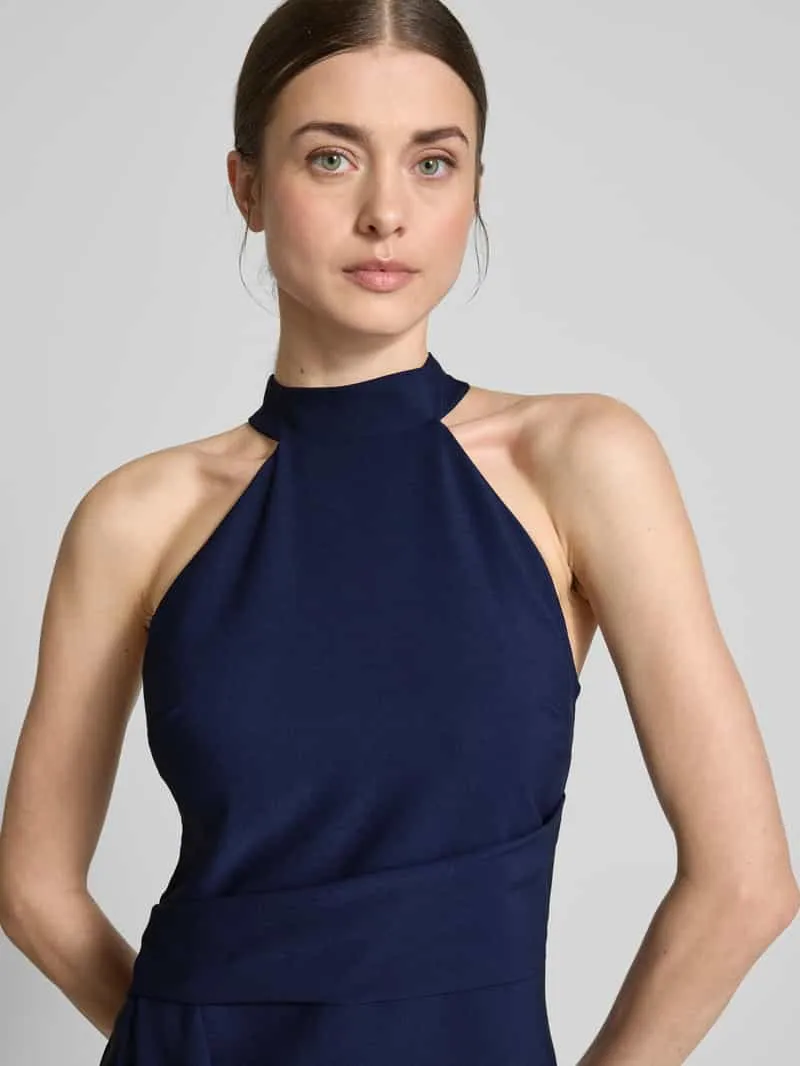 Lipsy Knielange cocktailjurk met halter marineblauw, foto 4