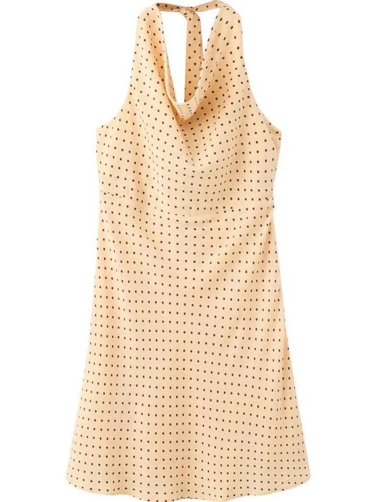 Mango halter mini jurk met stippen - geel, foto 2