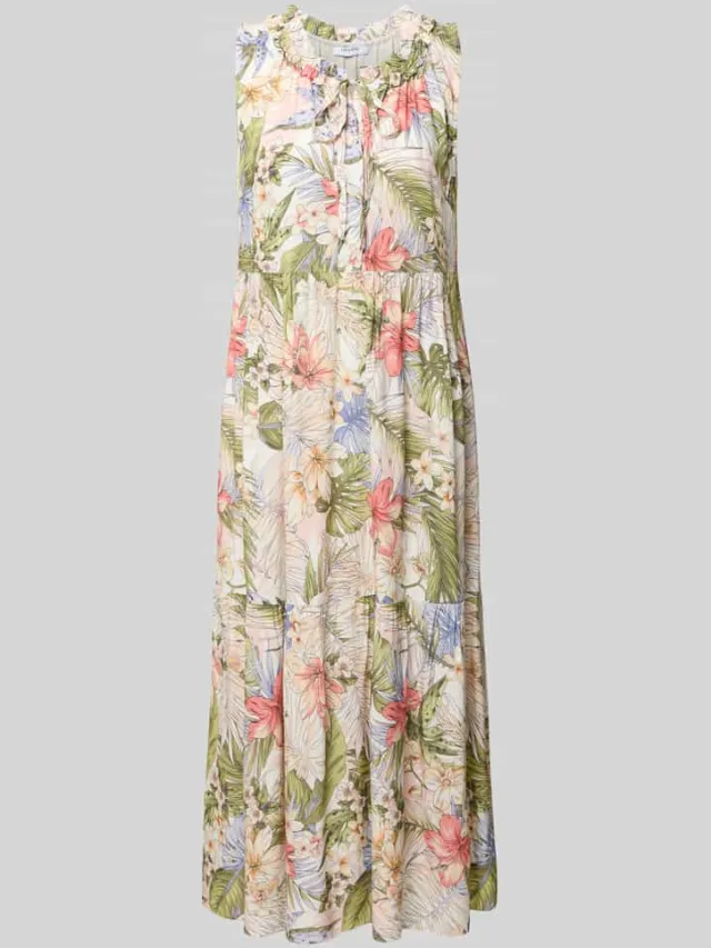 ZABAIONE midi-jurk van viscose met vetersluiting model 'Gi44naa' lichtgroen, foto 2