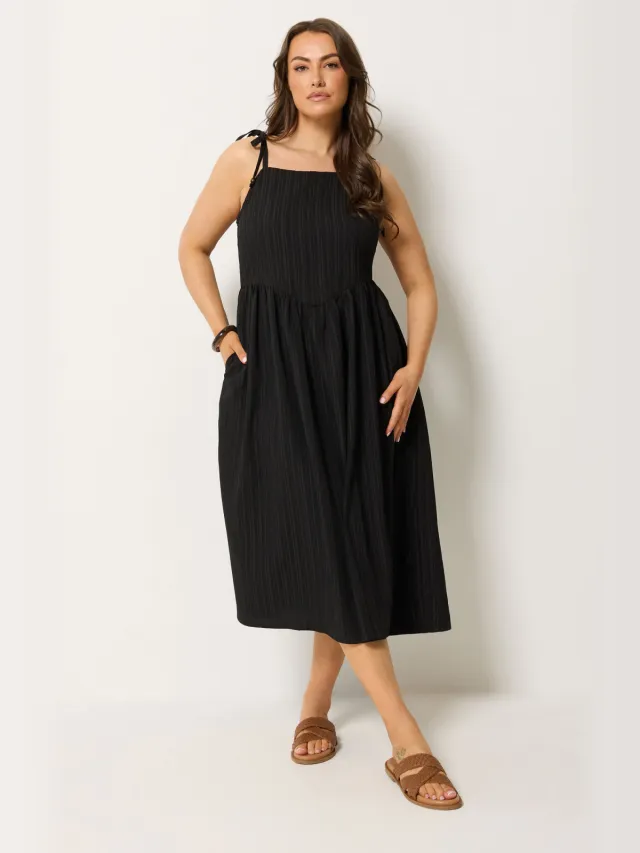 Yours Zwarte Jurk Met Bandjes-56 Black