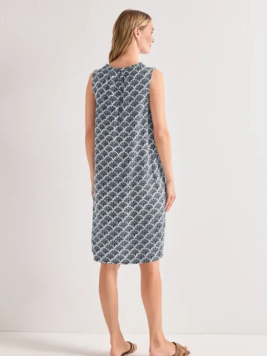 Street One Knielange jurk met plooien blauw, foto 3