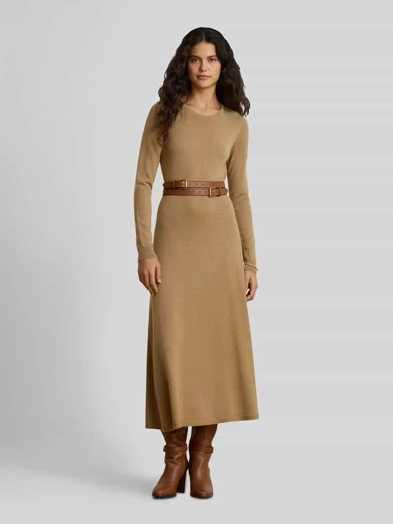 Lauren Ralph Lauren A-lijn vrijetijdsjurk van pure wol model 'VORLEY' Camel