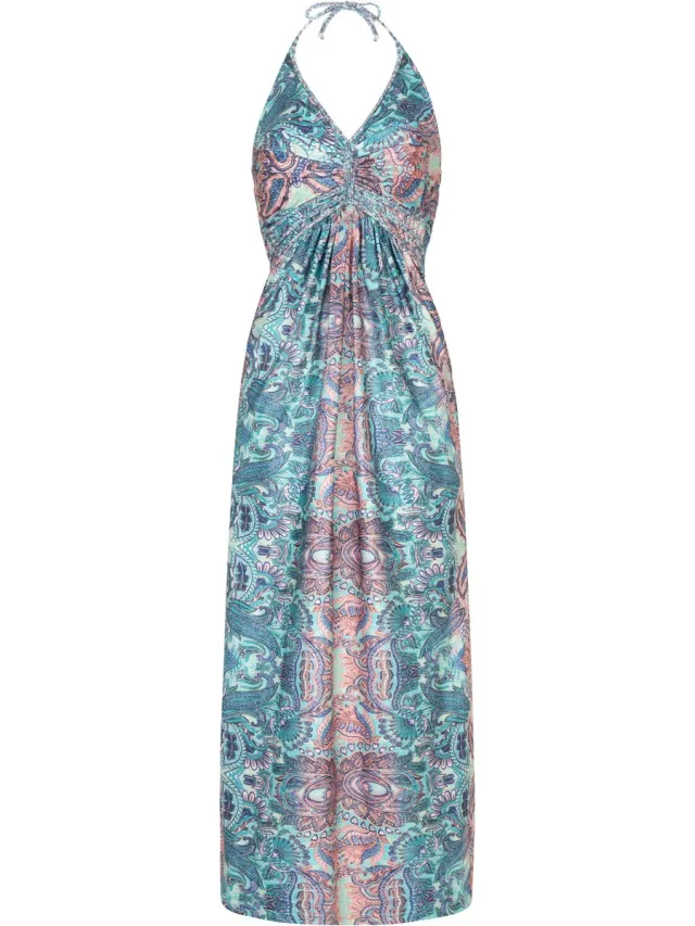 Chic by Lirette Halter jurk Quetzal - Turquoise