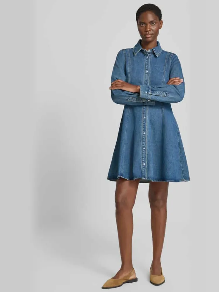 Vero Moda Getailleerde vrijetijdsjurk van katoenmix model 'JESSIE' Jeansblauw