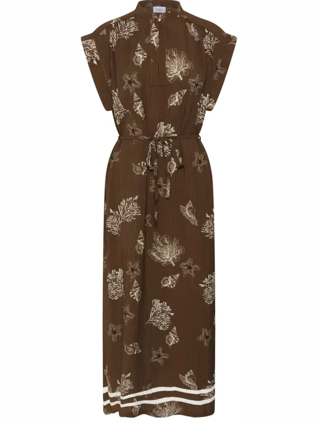 Saint Tropez midi jurk bruin bruin / ecru