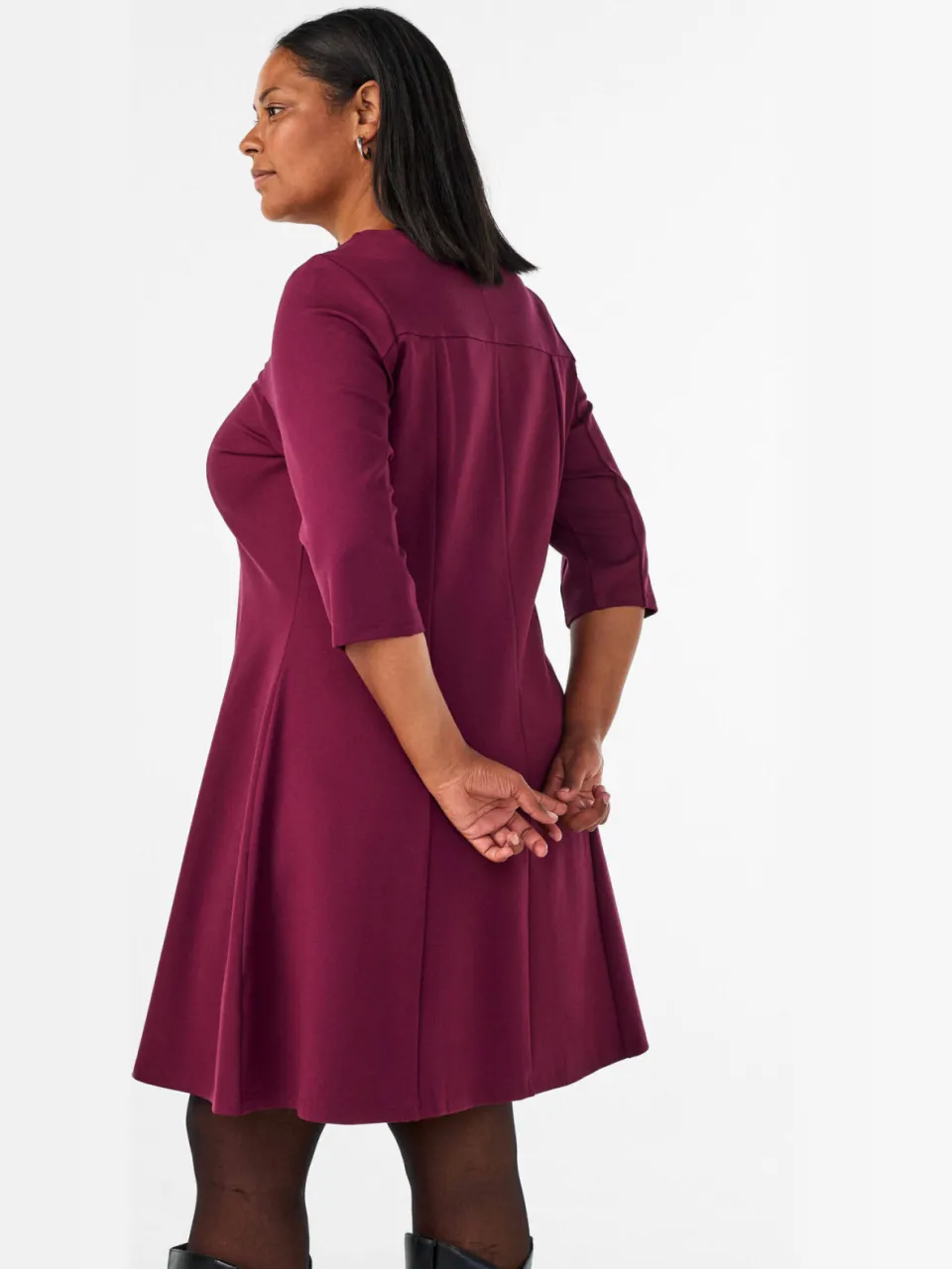 Zizzi A-lijn jurk Plus Size - donkerrood, foto 3