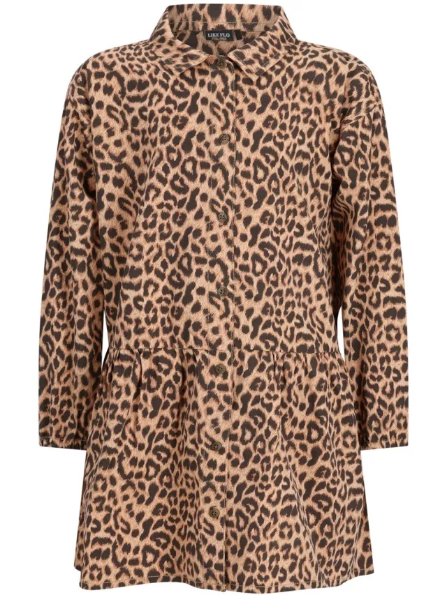 Like Flo Madou chambrey AO dress with button closure - Panther