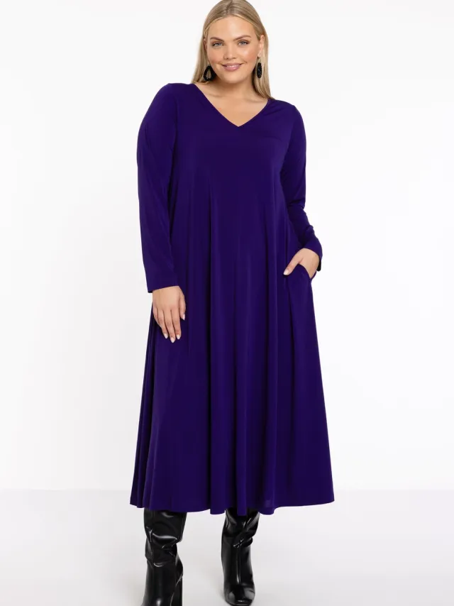 Yoek Jurk Swing long sleeve | Paars