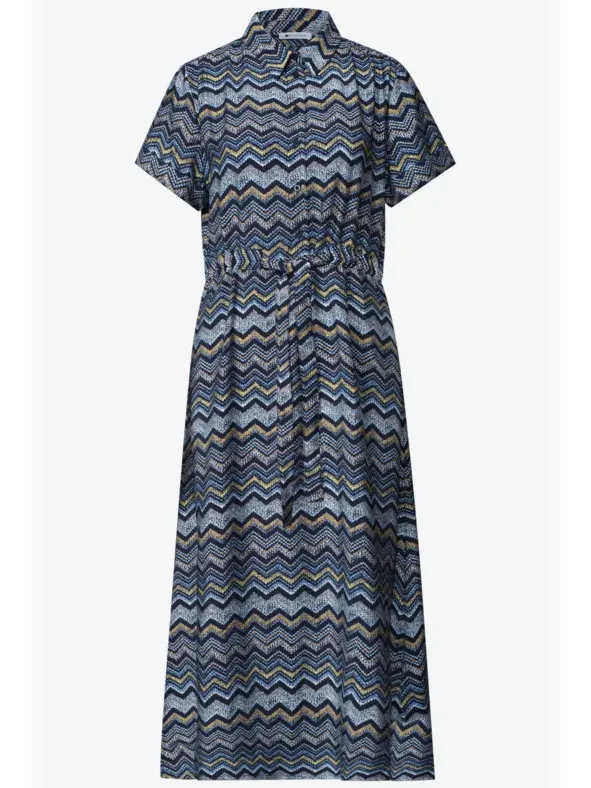 Street One Midi-jurk met zigzagpatroon blauw, foto 3