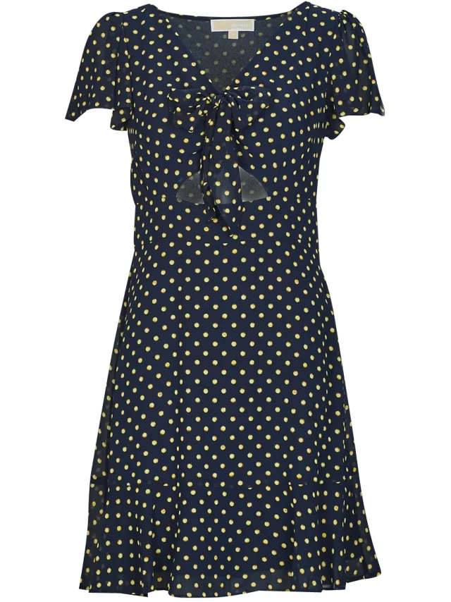 MICHAEL Michael Kors Korte Jurk MICHAEL Michael Kors ASTOR PRNT TIE DRS Marine