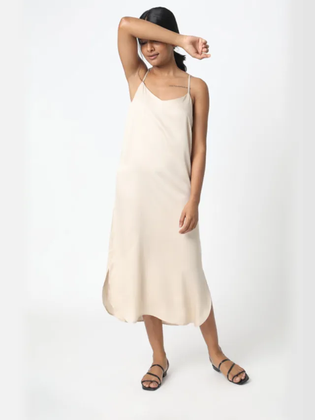 Neu Nomads dames vegan Slipdress Easy Slip Champagne Crème