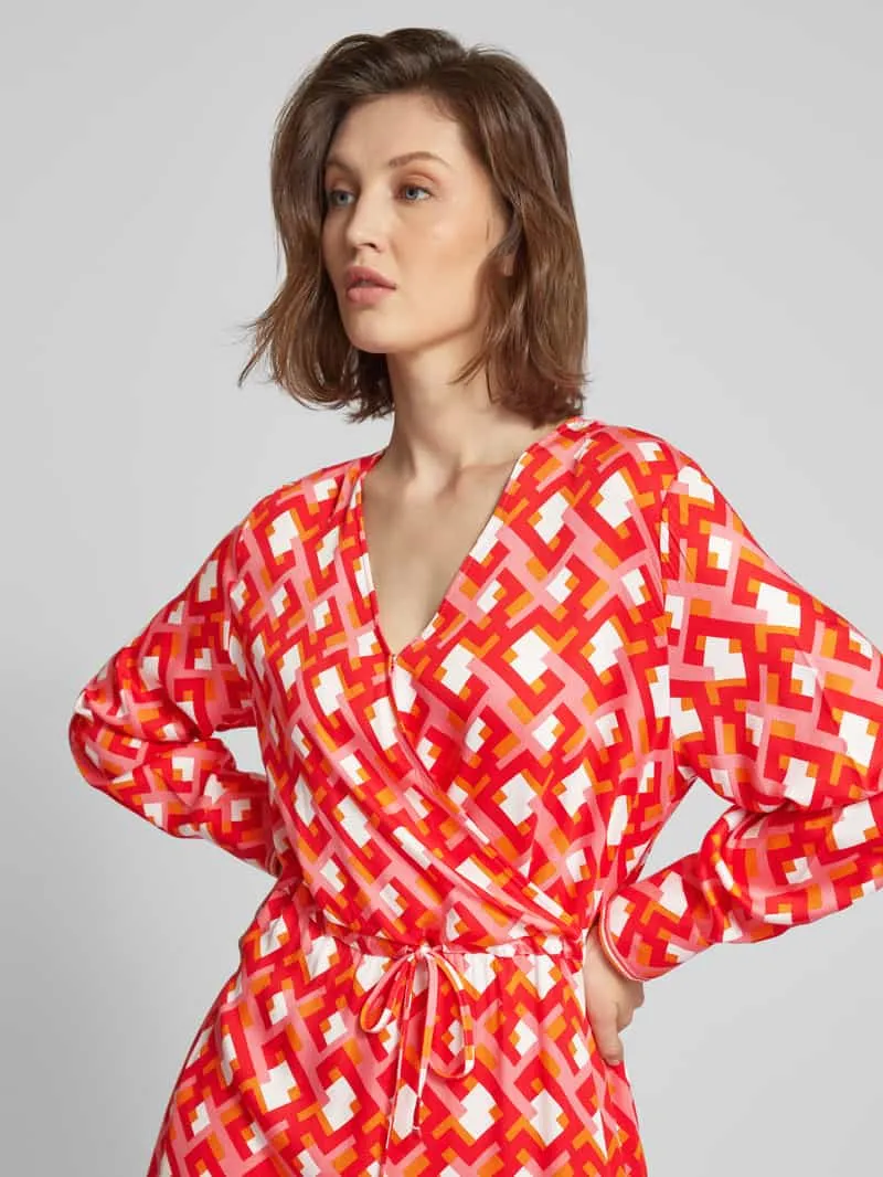 Smith and Soul Jurk van viscose met all-over motief koraal, foto 5