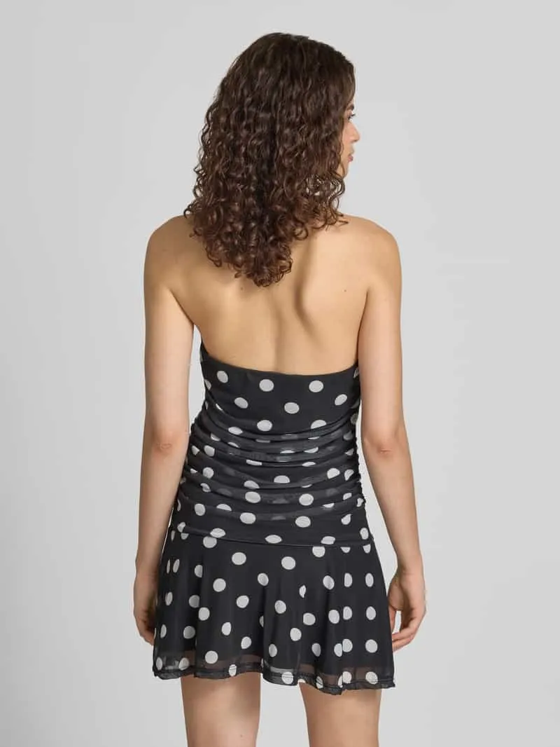 Noisy May mini-jurk met halter in all-over look model 'DOTTIE' zwart, foto 3