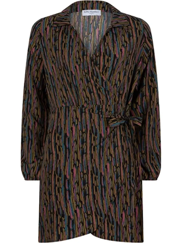Lofty Manner Jurk Dress Sara 766 Abstract Landscape P Dames Maat grijs dessin