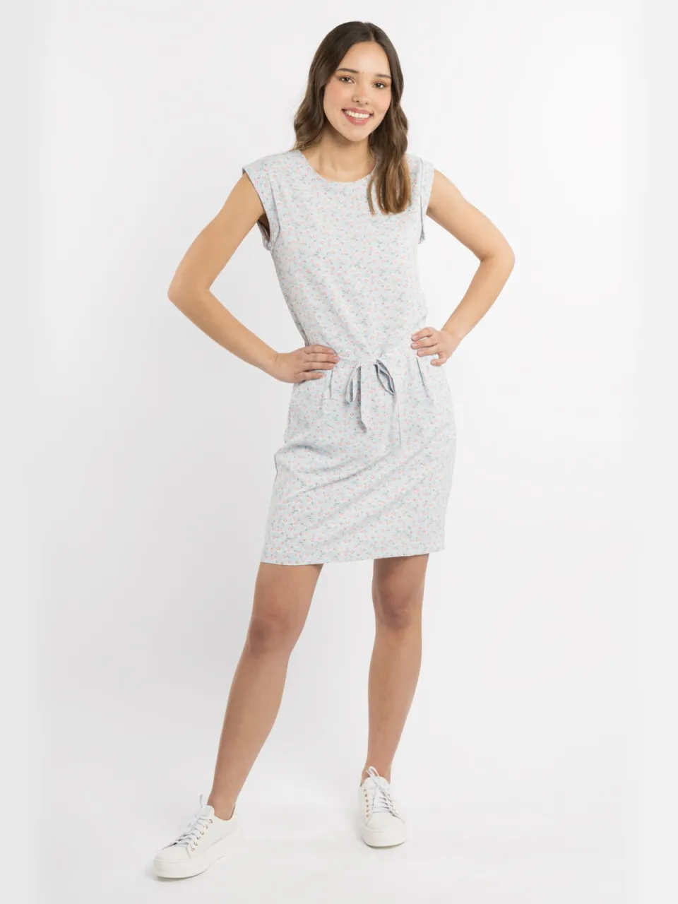 Mymo Jurk met bloemenprint Nolie Dames lichtblauw