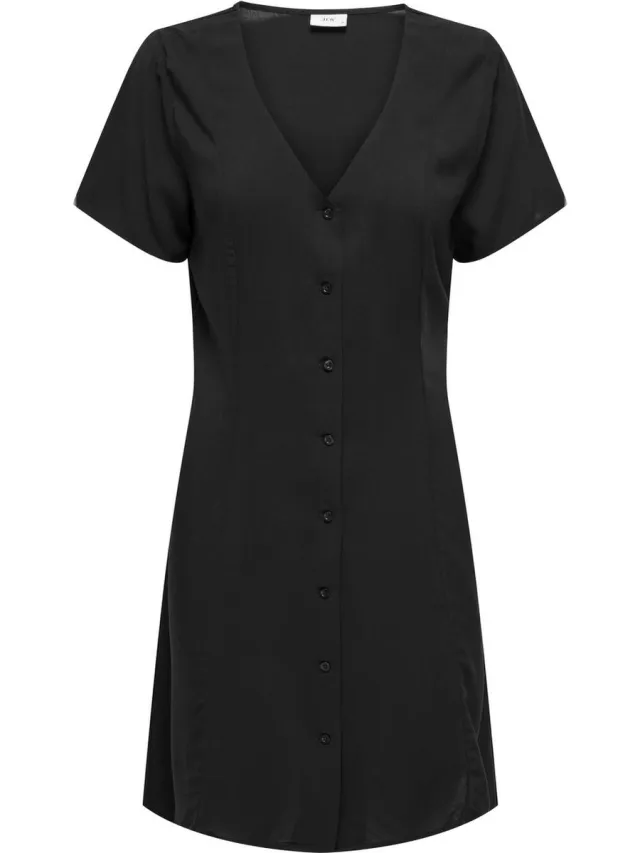 JDY JDYSTARSEZEN LIFE S/S SHIRTDRESS WVN DIA - Dames - Mini jurken Black