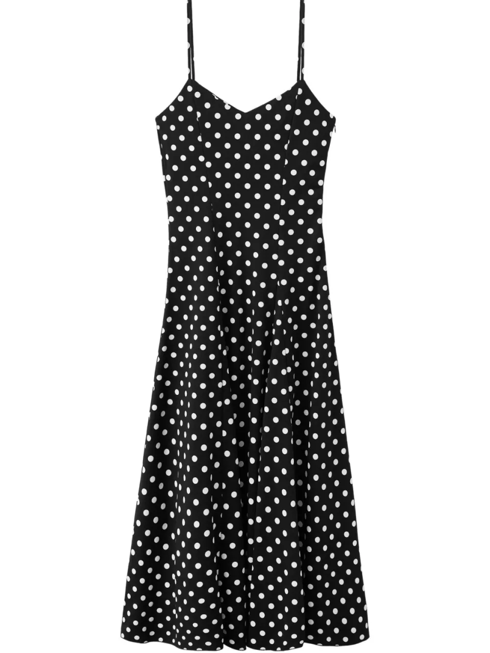 Mango viscose midijurk met stippen - zwart, foto 2