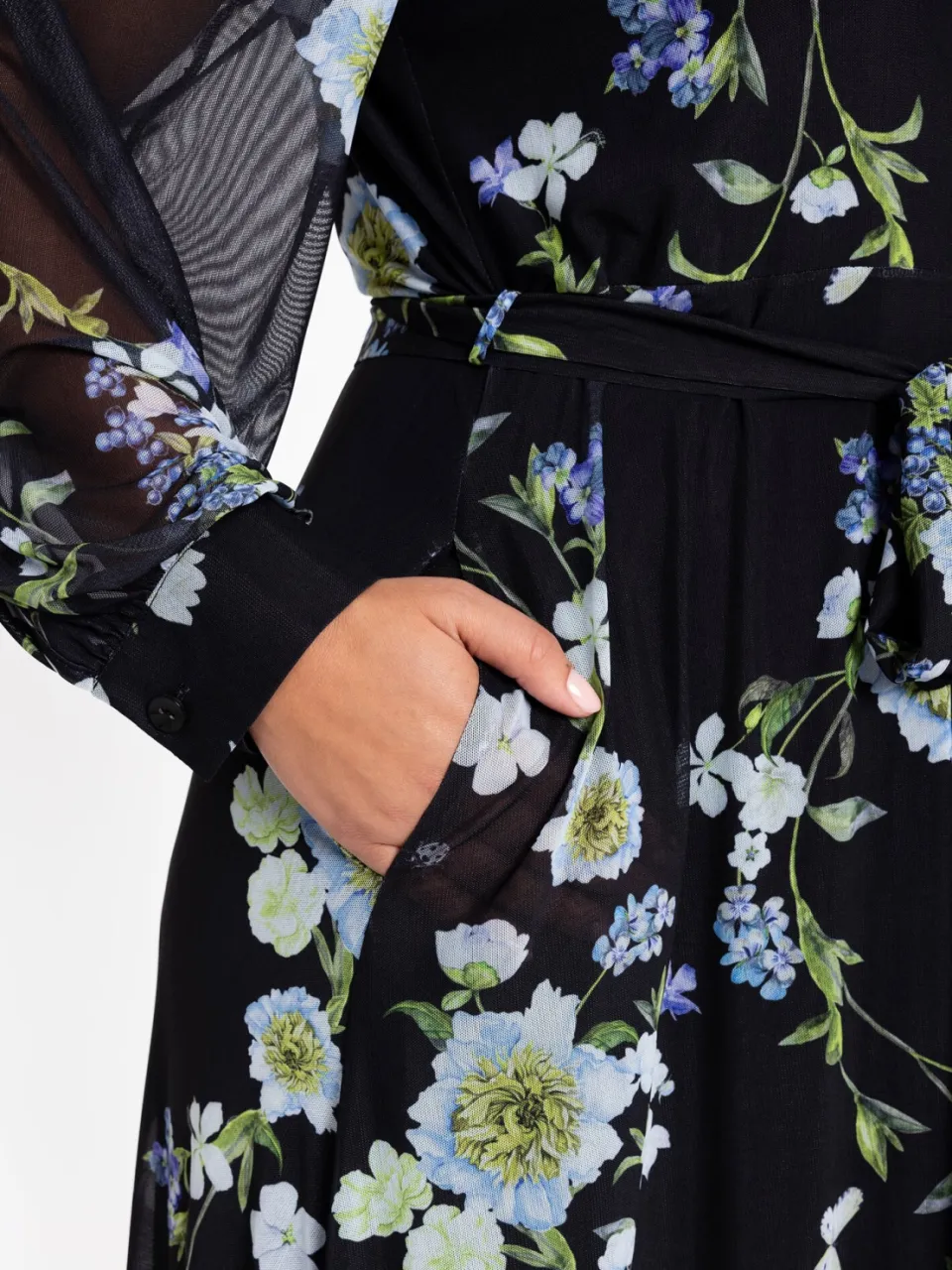 Yoek Jurk flare BLUETT | Zwart, foto 3