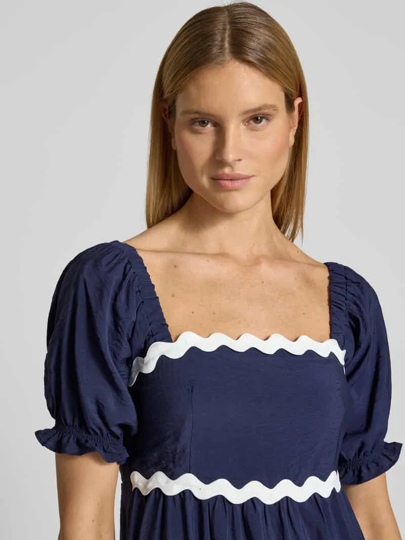 Apricot Tuniekjurk met vierkante hals marineblauw, foto 5
